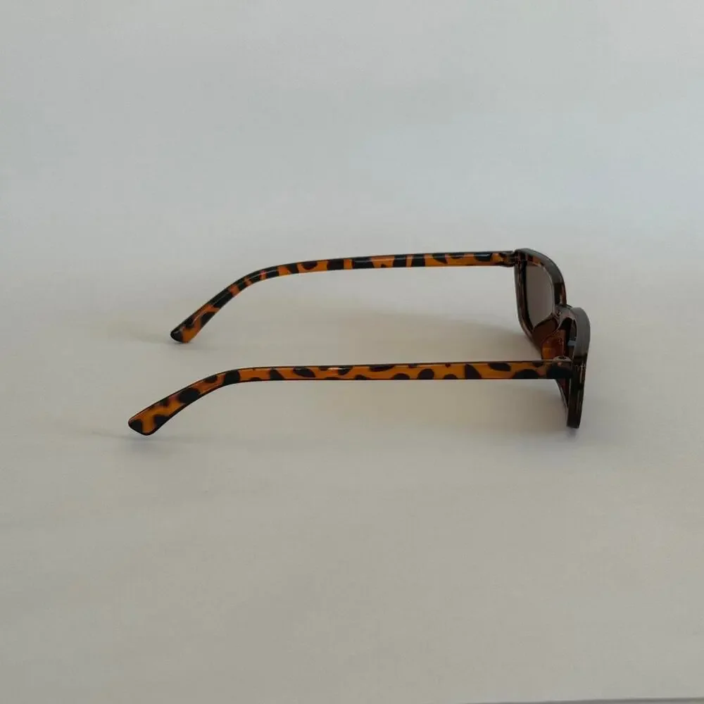 Y2K Tortoise Shell Brown Square Sunglasses Unisex Retro UVA UVB